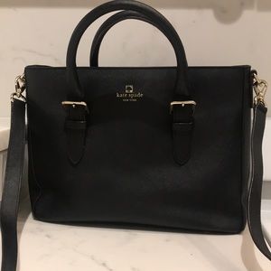 Black Kate Spade Leather Purse with gold Buckles